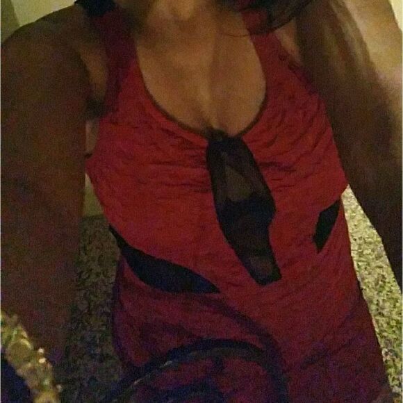 Sexy stretchy dress with see through sections - Picture 2 of 2